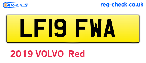 LF19FWA are the vehicle registration plates.