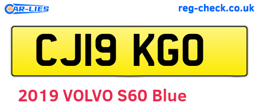 CJ19KGO are the vehicle registration plates.