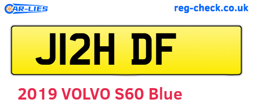 J12HDF are the vehicle registration plates.