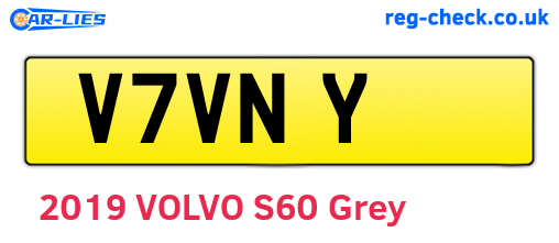 V7VNY are the vehicle registration plates.