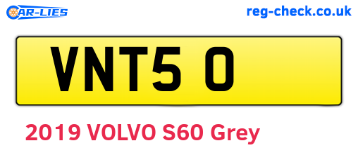VNT50 are the vehicle registration plates.