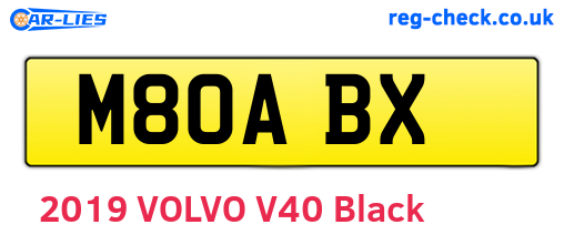 M80ABX are the vehicle registration plates.