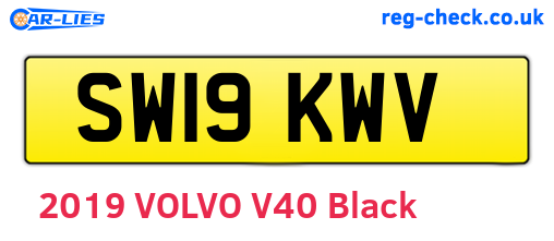 SW19KWV are the vehicle registration plates.