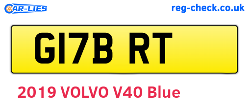G17BRT are the vehicle registration plates.