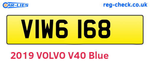 VIW6168 are the vehicle registration plates.