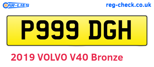 P999DGH are the vehicle registration plates.