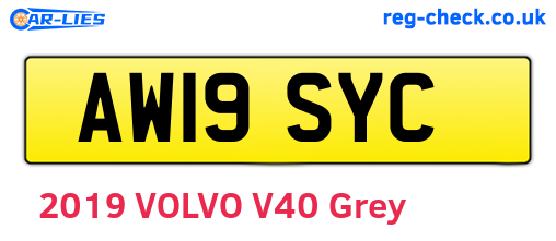 AW19SYC are the vehicle registration plates.