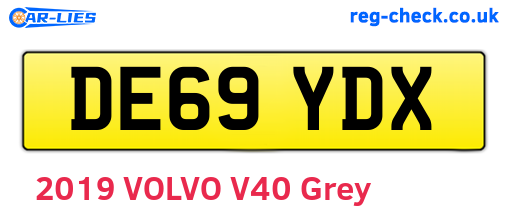 DE69YDX are the vehicle registration plates.