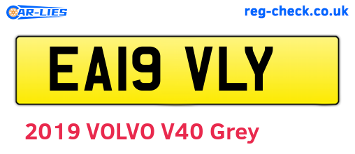 EA19VLY are the vehicle registration plates.
