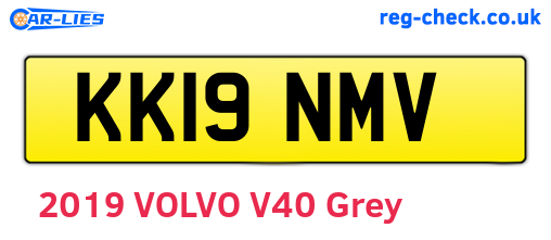 KK19NMV are the vehicle registration plates.