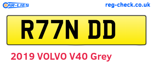 R77NDD are the vehicle registration plates.