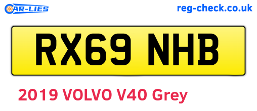 RX69NHB are the vehicle registration plates.