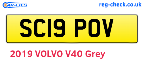 SC19POV are the vehicle registration plates.