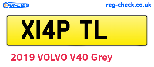 X14PTL are the vehicle registration plates.