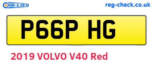 P66PHG are the vehicle registration plates.