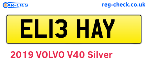EL13HAY are the vehicle registration plates.