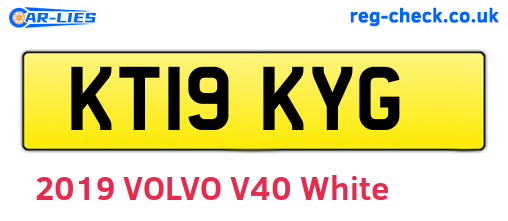KT19KYG are the vehicle registration plates.