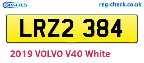 LRZ2384 are the vehicle registration plates.
