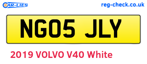 NG05JLY are the vehicle registration plates.
