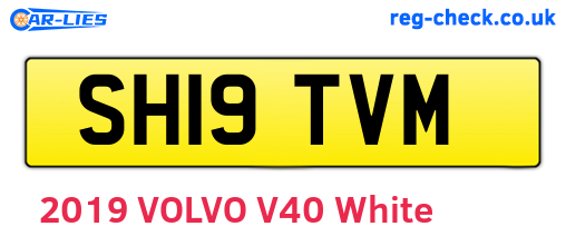SH19TVM are the vehicle registration plates.