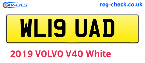 WL19UAD are the vehicle registration plates.