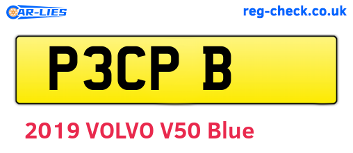P3CPB are the vehicle registration plates.