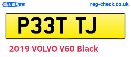 P33TTJ are the vehicle registration plates.