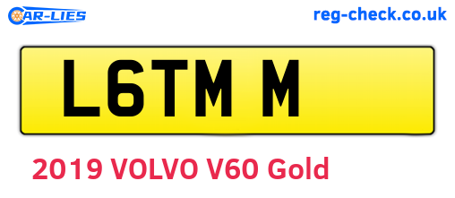 L6TMM are the vehicle registration plates.