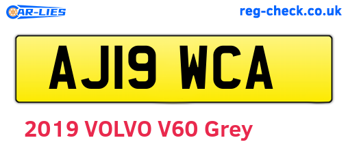 AJ19WCA are the vehicle registration plates.