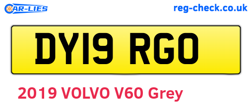 DY19RGO are the vehicle registration plates.