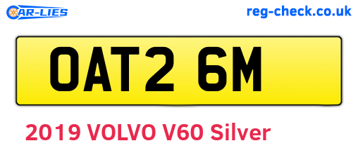 OAT26M are the vehicle registration plates.