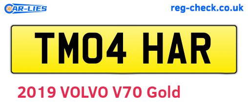 TM04HAR are the vehicle registration plates.