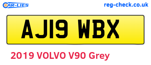 AJ19WBX are the vehicle registration plates.