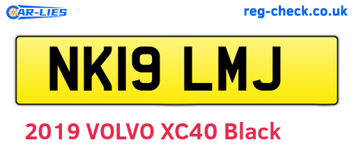 NK19LMJ are the vehicle registration plates.