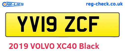 YV19ZCF are the vehicle registration plates.