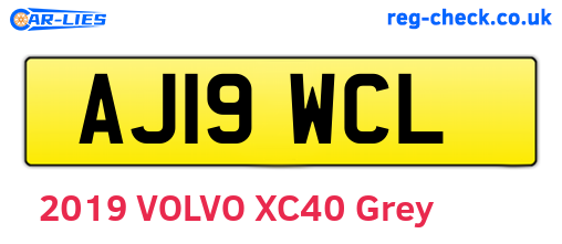 AJ19WCL are the vehicle registration plates.