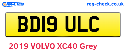BD19ULC are the vehicle registration plates.