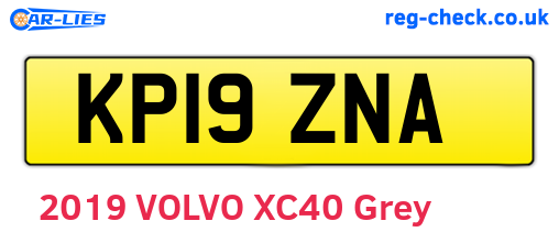 KP19ZNA are the vehicle registration plates.