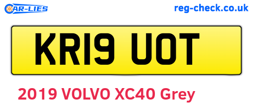 KR19UOT are the vehicle registration plates.
