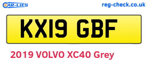 KX19GBF are the vehicle registration plates.