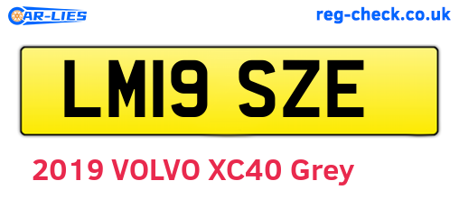 LM19SZE are the vehicle registration plates.
