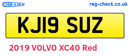 KJ19SUZ are the vehicle registration plates.