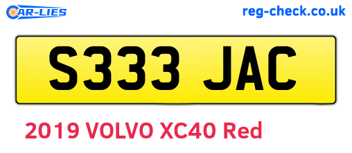 S333JAC are the vehicle registration plates.