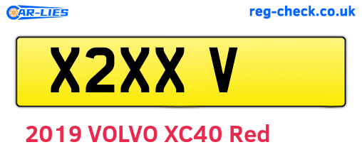 X2XXV are the vehicle registration plates.