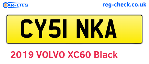 CY51NKA are the vehicle registration plates.