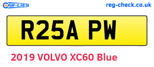 R25APW are the vehicle registration plates.