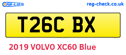 T26CBX are the vehicle registration plates.