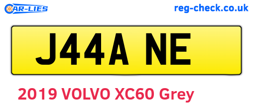 J44ANE are the vehicle registration plates.
