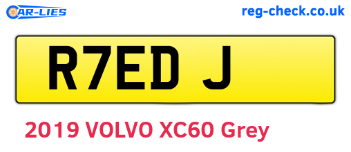 R7EDJ are the vehicle registration plates.