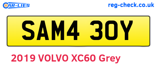 SAM430Y are the vehicle registration plates.